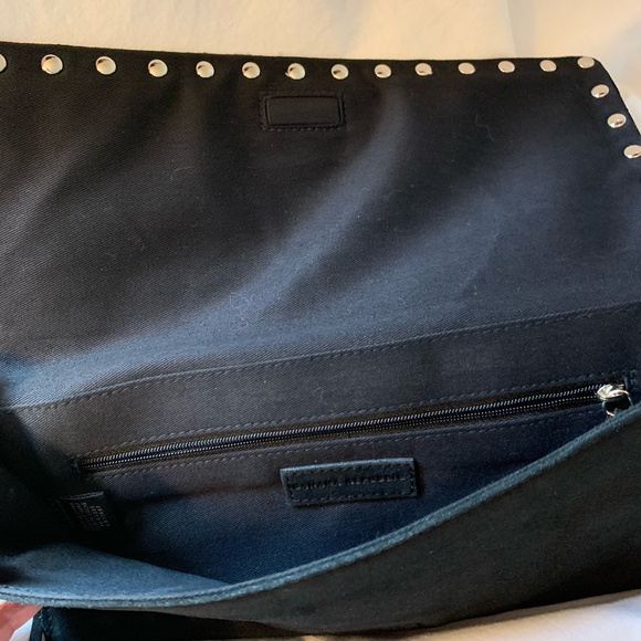 Banana Republic black suede leather studded clutch/bag - Picture 6 of 8